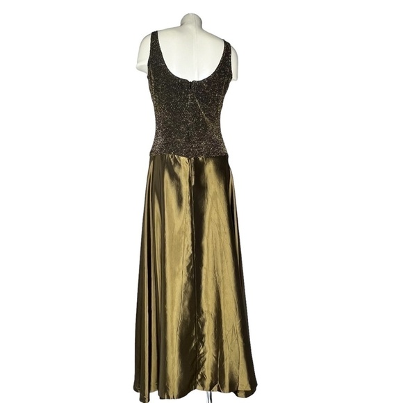 JS COLLECTIONS Metallic Gold Sleeveless Maxi Dress Evening Gown Size 12 - Picture 14 of 16